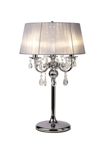 IL30062/GY  Olivia Crystal 61cm 3 Light Table Lamp